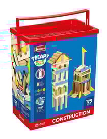Baril tecap multiform 175 pieces en bois - jeujura - 8347 - jeu construction