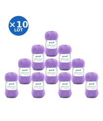 Lot de 10 pelotes COTTON QUICK UNI de Gründl – 500 g de coton mercerisé certifié Oeko-Tex 142 Violet