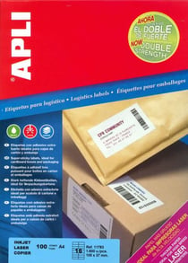Étiquettes blanches adhésif extra-fort 105,0 x 37,0 mm 100 feuilles
