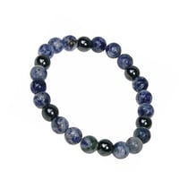Bracelet Sodalite et Hématite Perles rondes 8 mm - Omsaé