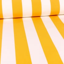 Tissu Toile Transat Rayures jaunes sur fond Blanc