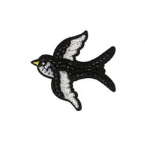 Lot de 3 écussons thermocollants oiseau perles 6x5cm