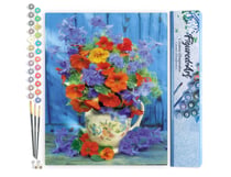 Peinture par Numéro Figured'Art - Bouquet orange et violet - Kit de Loisir Créatif DIY Numéro d'Art Complet - 40x50cm sans châssis en bois