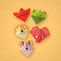10 Origamis Mathématiques - Marque-Pages Animaux du monde