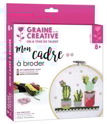 Kit Canevas sur Tambour à Broder Cactus Ø 15,5 cm