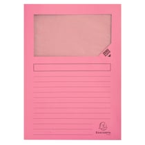 Paquet de 100 chemises à fenêtre SUPER 160g/m2 - 22x31cm - Rose - Exacompta