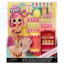 L.O.L. Surprise OMG Sweet Nails™ - Bar a ongles - Poupée mannequin Pinky Pops Fruit Shop - Theme Fruit - A partir de 4 ans