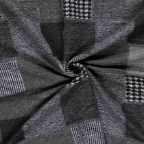 Tissu Jacquard  Motifs Patchwork sur fond Gris foncé
