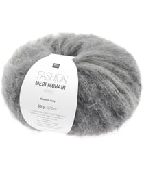 Pelote de laine et mohair FASHION MERI MOHAIR PRINT - Douceur luxueuse, effet rayé & finition vaporeuse - Rico Design 08 Gris pierre