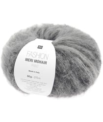 Pelote de laine et mohair FASHION MERI MOHAIR PRINT - Douceur luxueuse, effet rayé & finition vaporeuse - Rico Design 08 Gris pierre