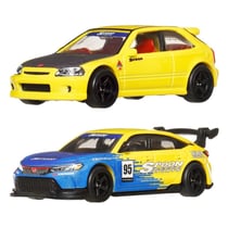 Hot Wheels Premium - Pack 2 véhicules métal Car Culture 1/64 '99 Honda Civic Type R (EK9) & Honda Civic Type R