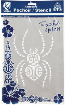 Pochoir adhésif pour tissu Araignée maori A4
