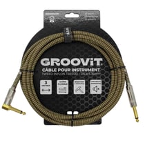 CABLE JACK 6.35 D/C - 3M - NYLON TRESSÉ MARRON - GROOVIT®