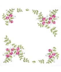 Kit de nappe à broder - Baies florales - 80 x 80 cm - Trimits Blanc