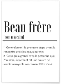Affiche Définition Beau Frère | A3 : 29,7x42cm