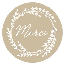 60 stickers kraft Merci Ø 3,5 cm