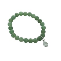 Bracelet Aventurine Verte Perles rondes 8 mm et Breloque Chance - Omsaé