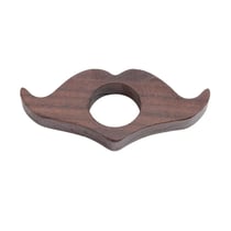 Bague de lecture en bois de chêne massif-motif moustache