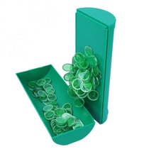 Boite magnétique vert + 100 pions de loto - ramasse jetons et rangement - cartaloto