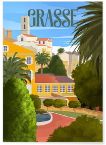 Poster ville Grasse | A3 : 29,7x42cm