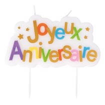 Bougie Joyeux Anniversaire - multicolore