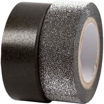 Ruban adhésif design, L : 15 mm, noir, 2 rouleau/ 1 Pq.