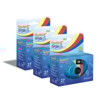 GT Photo GT27WP Realishot Splash - Pack de 3 Appareils Photo Jetables Étanches, 27 Photos, 35mm, 4K Ultra HD, Waterproof - Bleu