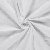 Tissu Coton brodé Adriana grandes fleurs sur fond Blanc