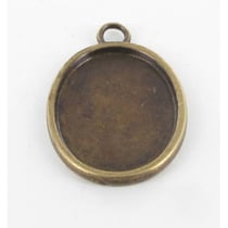 MégaCréa - Médaillon en métal ovale Grand modèle Bronze