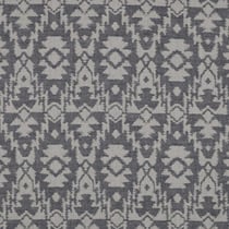 Tissu Jacquard Double gaze Ethnique marine sur fond Ecru
