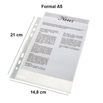Lot de 100 pochettes plastiques perforées transparentes A5 Esselte