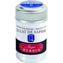 6 cartouches d'encre - Eclat de saphir - Pour stylos plume et roller - Herbin