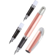 Stylo plume - Calligraphie - 3 plumes différentes - Pour droitier - Rose métal - ONLINE - College