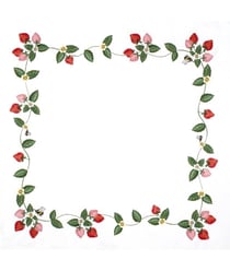 Kit de nappe à broder - Fraises - 80 x 80 cm - Trimits Blanc