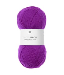 Pelote de laine à chaussette Socks Neon 4 Fils - 100GR - Rico Design 06 violet Lilas Fluo