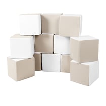 Lot cubes XXL mousse 12 pcs blanc, cappuccino