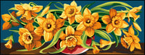 Canevas antique Débordement de jonquilles 25x60cm