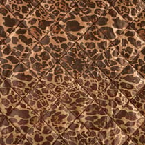 Tissu Doudoune matelassé Malia réversible léopard Marron sur fond Camel