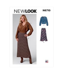 Patron New Look 6710 - Ensemble Femme, Veste zippée et Jupe longue du 36 au 46 (FR) taille n°FR 36-48