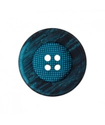 Carte de 3 boutons Panier rond Bleu turquoise 23mm - Union Knopf Bleu