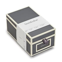 Semikolon 370085 Boîte à cartes de visite - répertoire alphabétique - 10,5 x 18 x 8,3 cm - boîte à cartes de visite - gris lave
