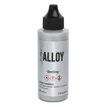 Encre à alcool métallique Tim Holtz Alloy - Sterling - 59 ml - Pour effets fragmentés