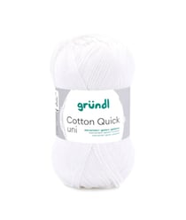 Fil à tricoter COTTON QUICK UNI - Gründl - PPSC - certifié Oeko-Tex 01 Blanc