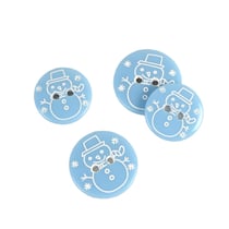 Bouton 2 trous bonhomme bleu ciel
