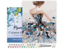 Peinture par Numéro Figured'Art avec Cadre Danseuse Classique de dos - Activité Manuelle Kit de Loisir Créatif DIY Numéro d'Art Complet - 40x50cm toile tendue sur châssis