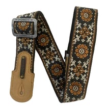 GROOVIT® – Sangle Jacquard Fleurs d’Ébène / Édition Métal