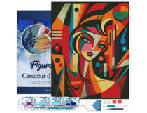 Diamond Painting Broderie Diamant Figured’Art 40x50cm toile tendue sur châssis en bois - diamants carrés - Femme abstraite style Picasso