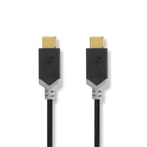 Nedis Câble de Charge et de Données 3.2 Gen 1 USB-C Mâle vers USB-C Mâle 60W 5 Gbps 1m Noir / Or