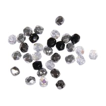 Perle facettée en verre, 4 mm ø, cristal, boîte 100 pces