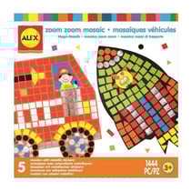 Mosaiques autocollantes vehicules 5 tableaux - alex - kit creatif garcon